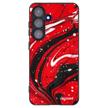 Picasee husă neagră din silicon pentru Samsung Galaxy S25 5G - Red black