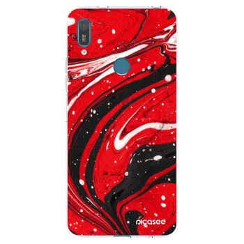 Picasee husă transparentă din silicon pentru Huawei Y7 2019 - Red black