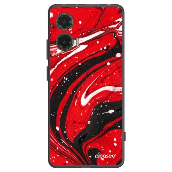 Picasee husă neagră din silicon pentru Motorola Moto G35 5G - Red black
