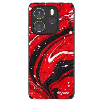 Picasee husă neagră din silicon pentru Xiaomi Redmi Note 14 4G - Red black