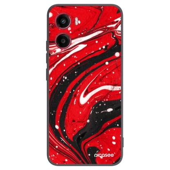 Picasee husă neagră din silicon pentru Motorola Moto G05 - Red black