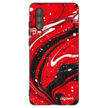Picasee husă neagră din silicon pentru Huawei P30 - Red black
