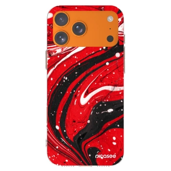 Picasee husă transparentă din silicon pentru Apple iPhone 17 Pro Max - Red black