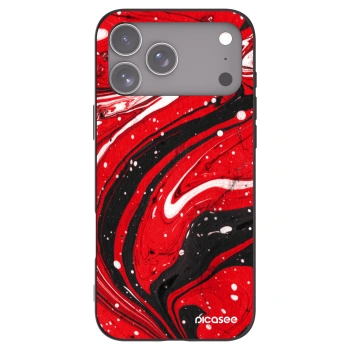 Picasee husă neagră din silicon pentru Apple iPhone 17 Pro Max - Red black