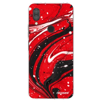 Picasee husă transparentă din silicon pentru Xiaomi Redmi 7 - Red black
