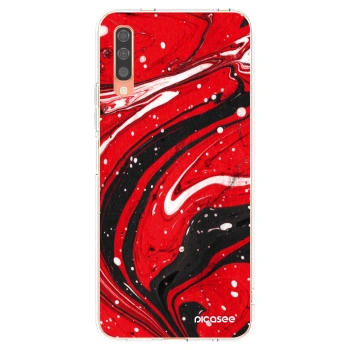 Picasee husă transparentă din silicon pentru Samsung Galaxy A70 A705F - Red black