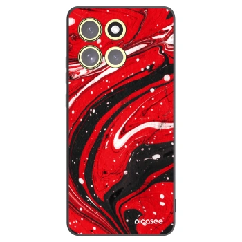 Picasee husă neagră din silicon pentru Motorola Moto G86 5G - Red black
