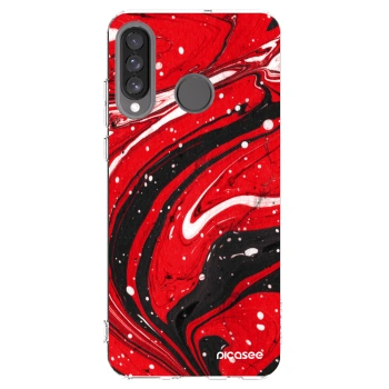 Picasee husă transparentă din silicon pentru Huawei P30 Lite - Red black