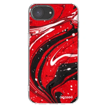 Picasee husă transparentă din silicon pentru Apple iPhone 17e - Red black