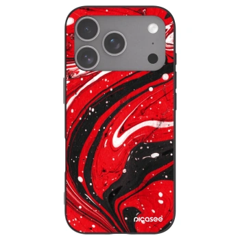 Picasee husă neagră din silicon pentru Apple iPhone 18 Pro - Red black