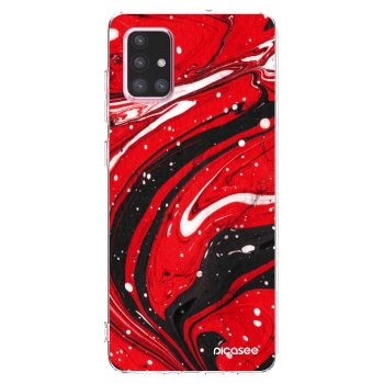 Picasee husă transparentă din silicon pentru Samsung Galaxy A71 A715F - Red black