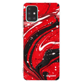 Picasee husă transparentă din silicon pentru Samsung Galaxy A51 A515F - Red black