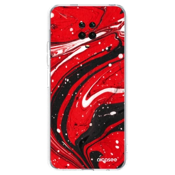 Picasee husă transparentă din silicon pentru Xiaomi Redmi Note 9 Pro - Red black