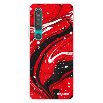 Picasee husă transparentă din silicon pentru Xiaomi Mi 10 - Red black