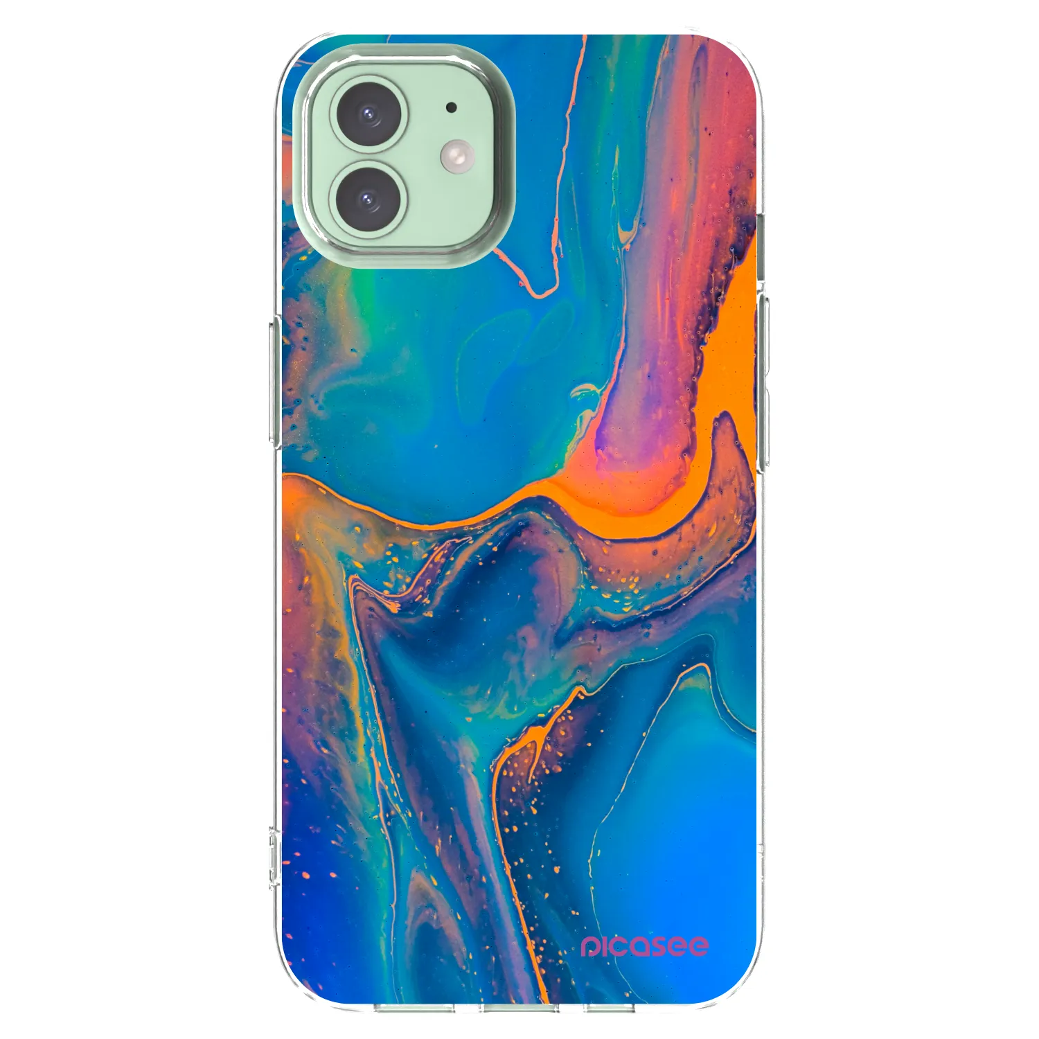 Picasee husă transparentă din silicon pentru Apple iPhone 12 Pro - Rainbow