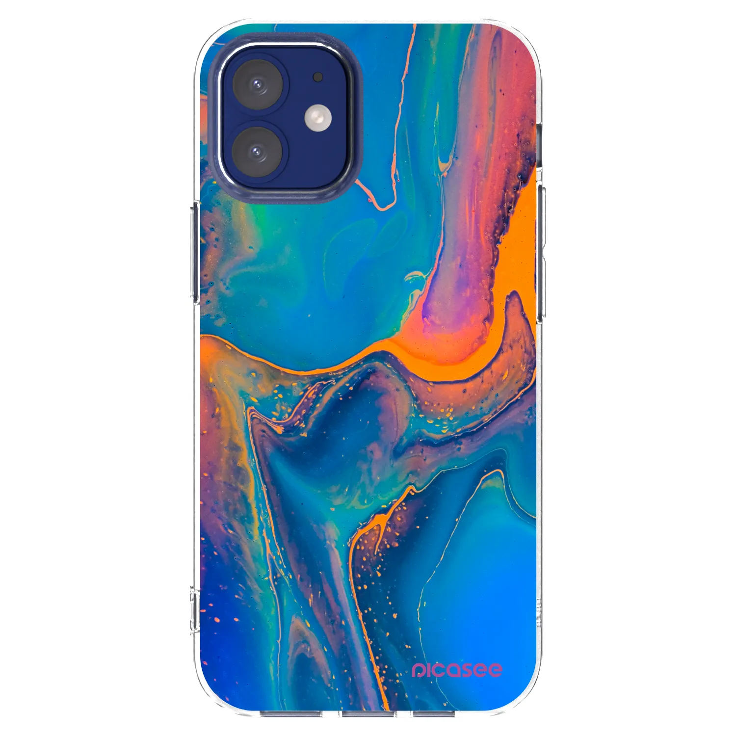 Picasee husă transparentă din silicon pentru Apple iPhone 12 mini - Rainbow