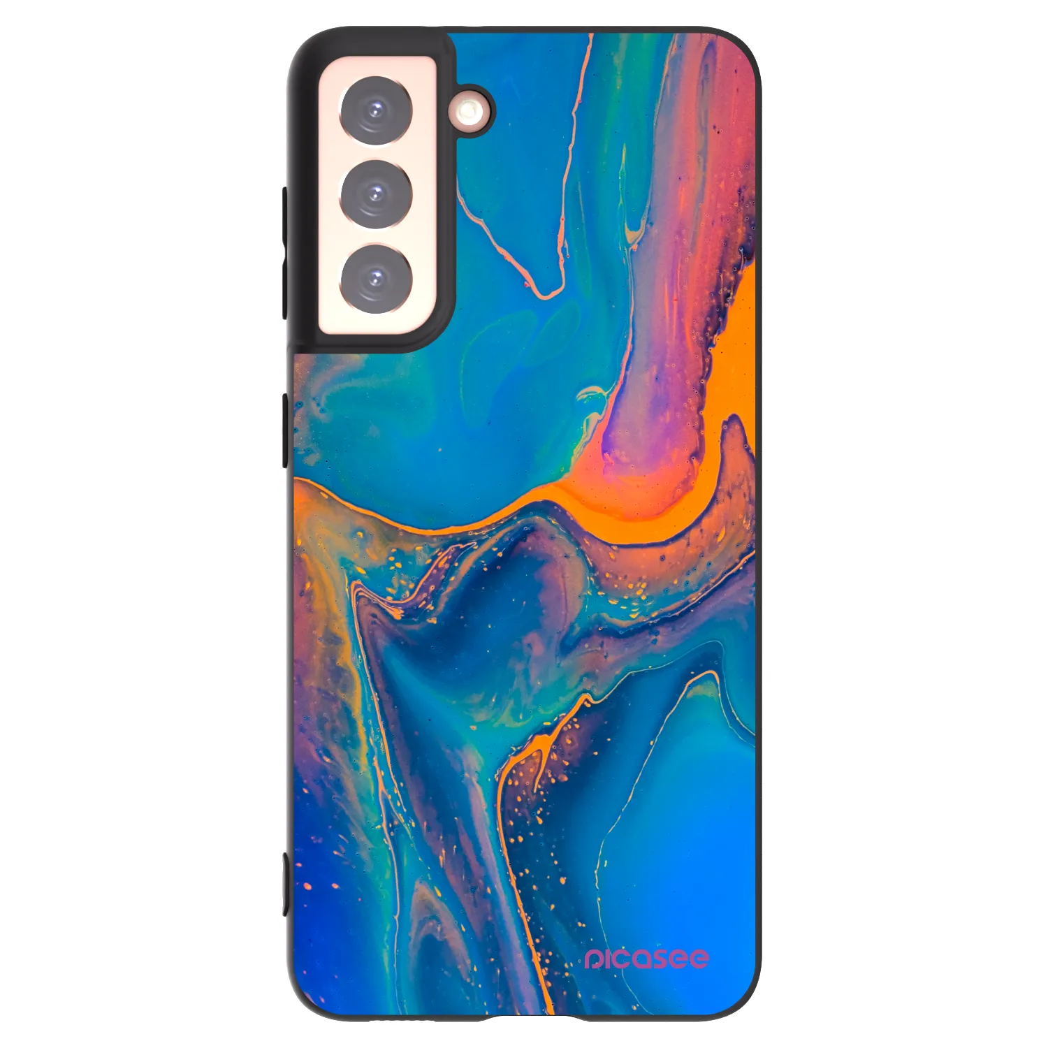 Picasee husă neagră din silicon pentru Samsung Galaxy S21 5G G991B - Rainbow