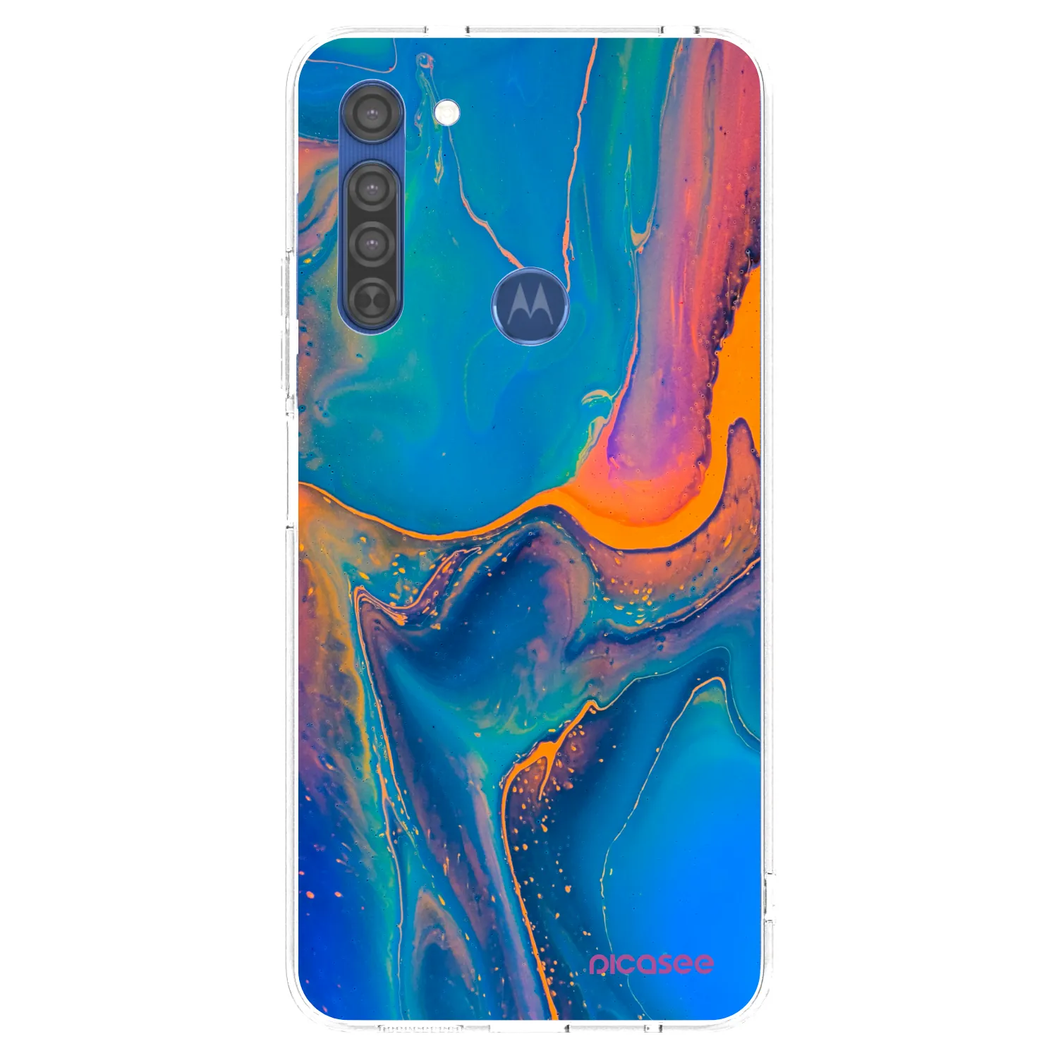 Picasee husă transparentă din silicon pentru Motorola Moto G8 - Rainbow