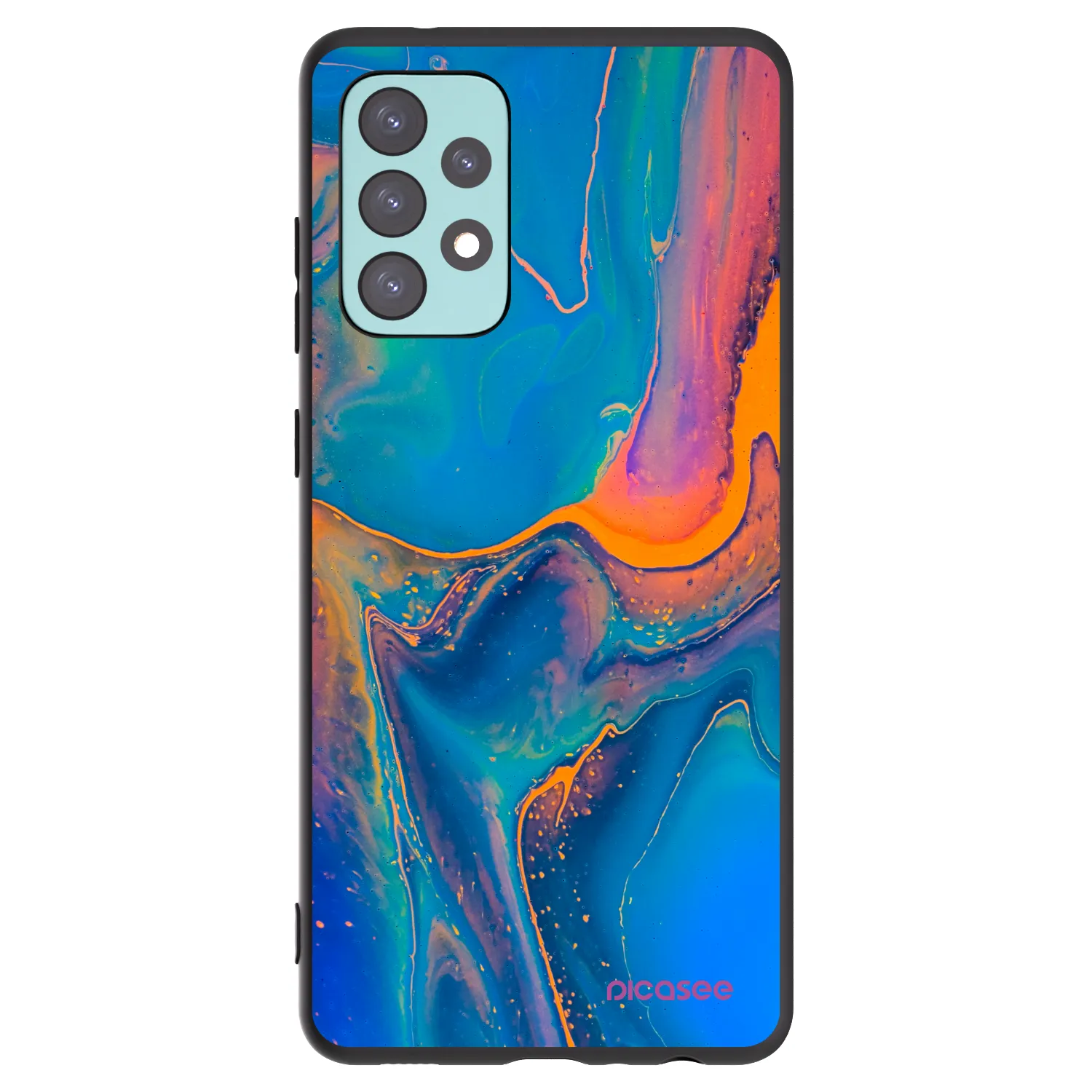 Picasee husă neagră din silicon pentru Samsung Galaxy A72 A725F - Rainbow
