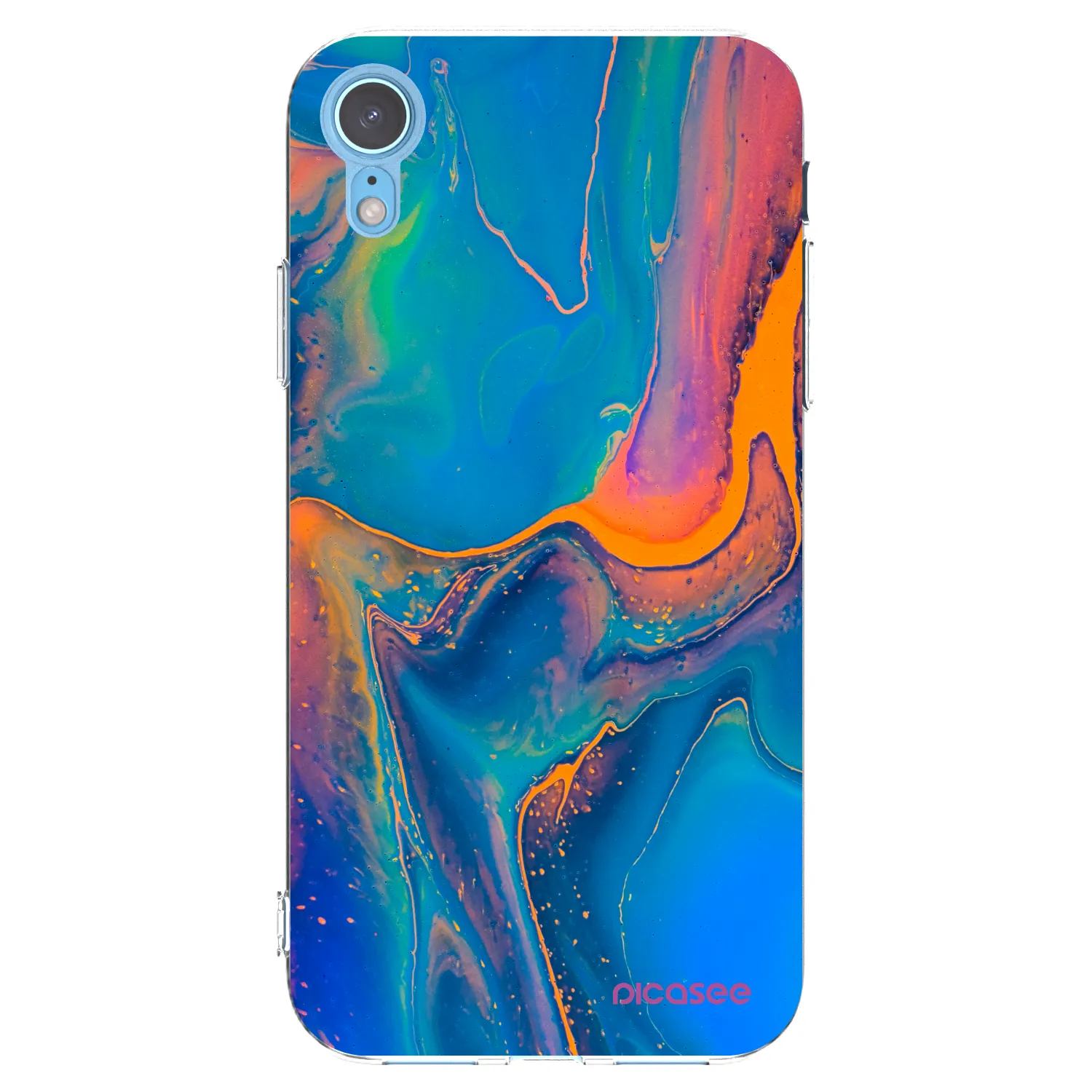 Picasee husă transparentă din silicon pentru Apple iPhone XR - Rainbow