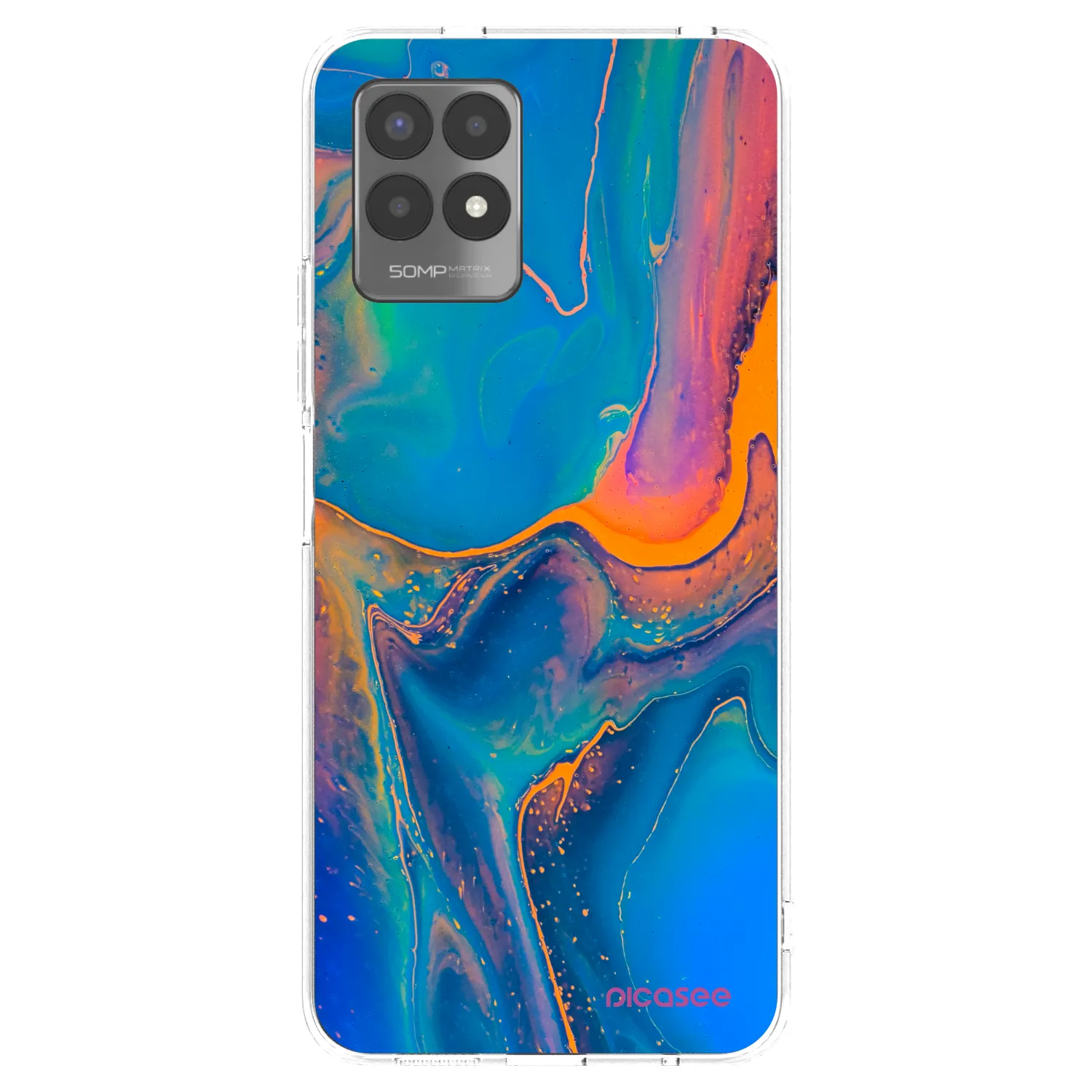 Picasee husă transparentă din silicon pentru Realme 8i - Rainbow