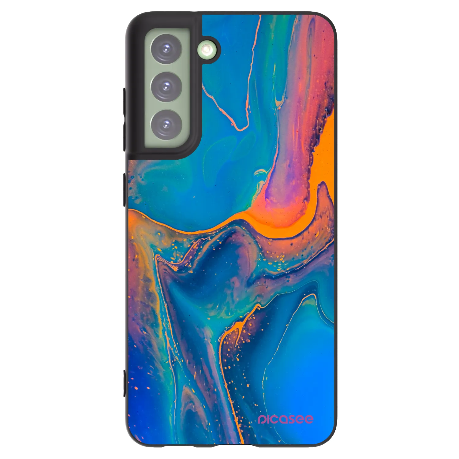 Picasee husă neagră din silicon pentru Samsung Galaxy S21 FE 5G - Rainbow