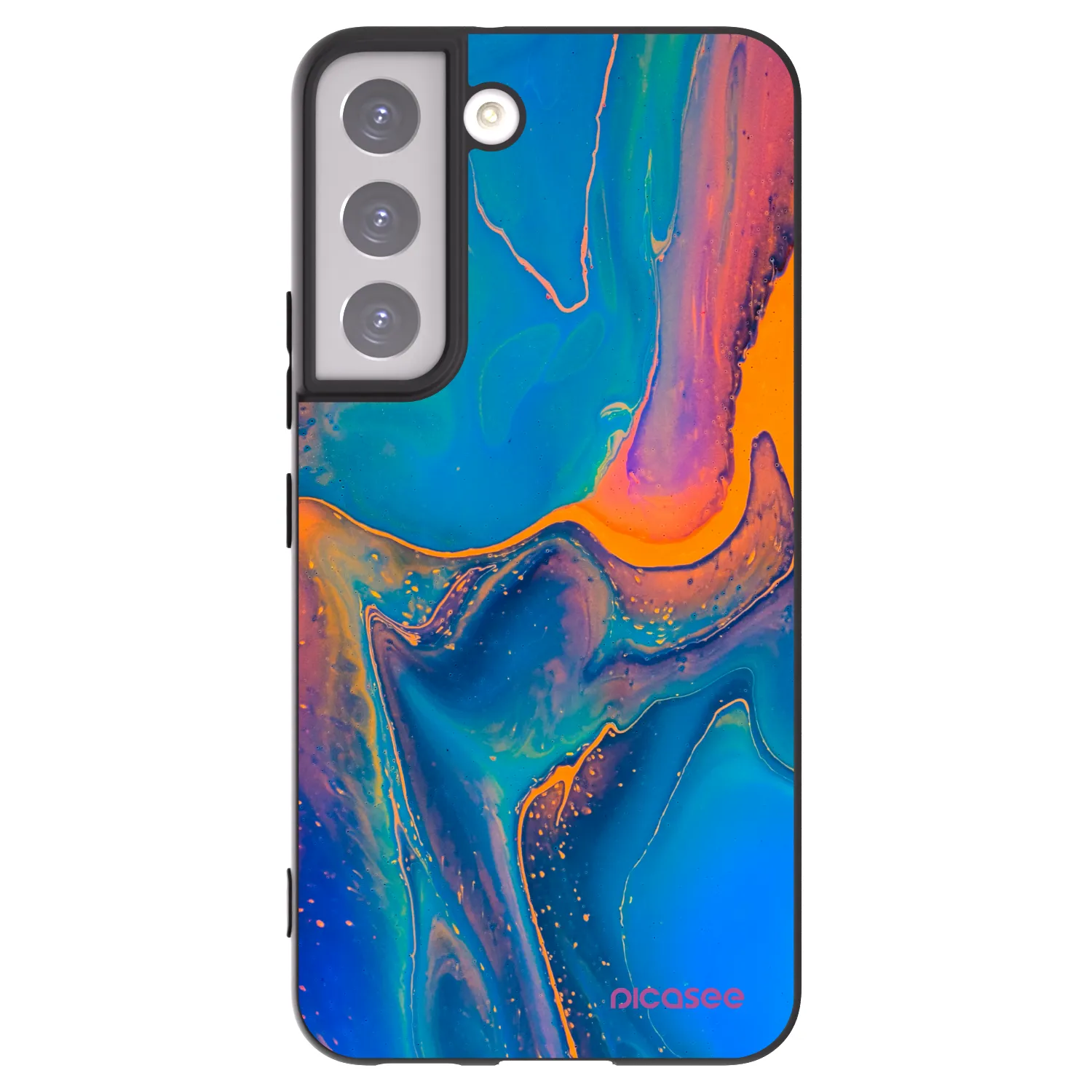 Picasee husă neagră din silicon pentru Samsung Galaxy S22 5G - Rainbow