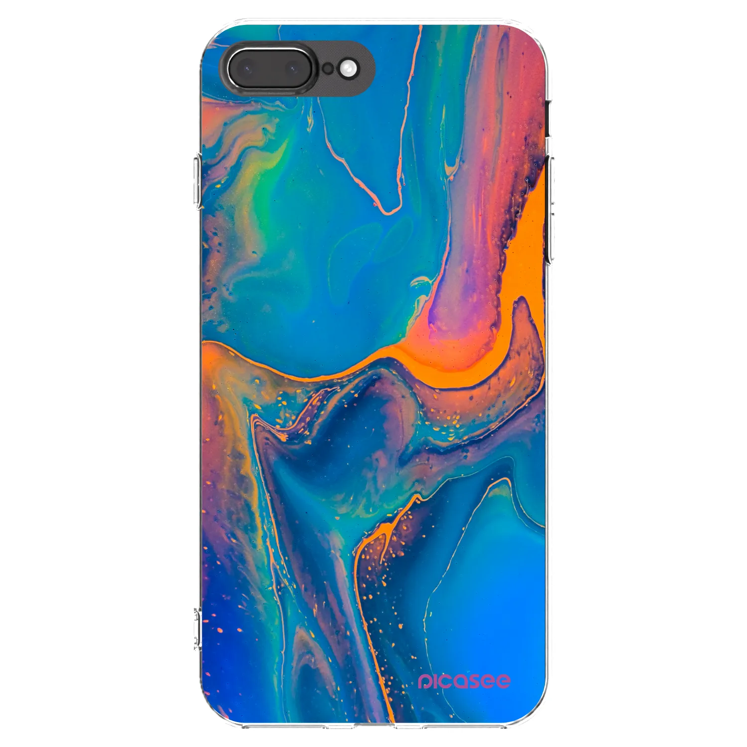 Picasee husă transparentă din silicon pentru Apple iPhone 7 Plus - Rainbow