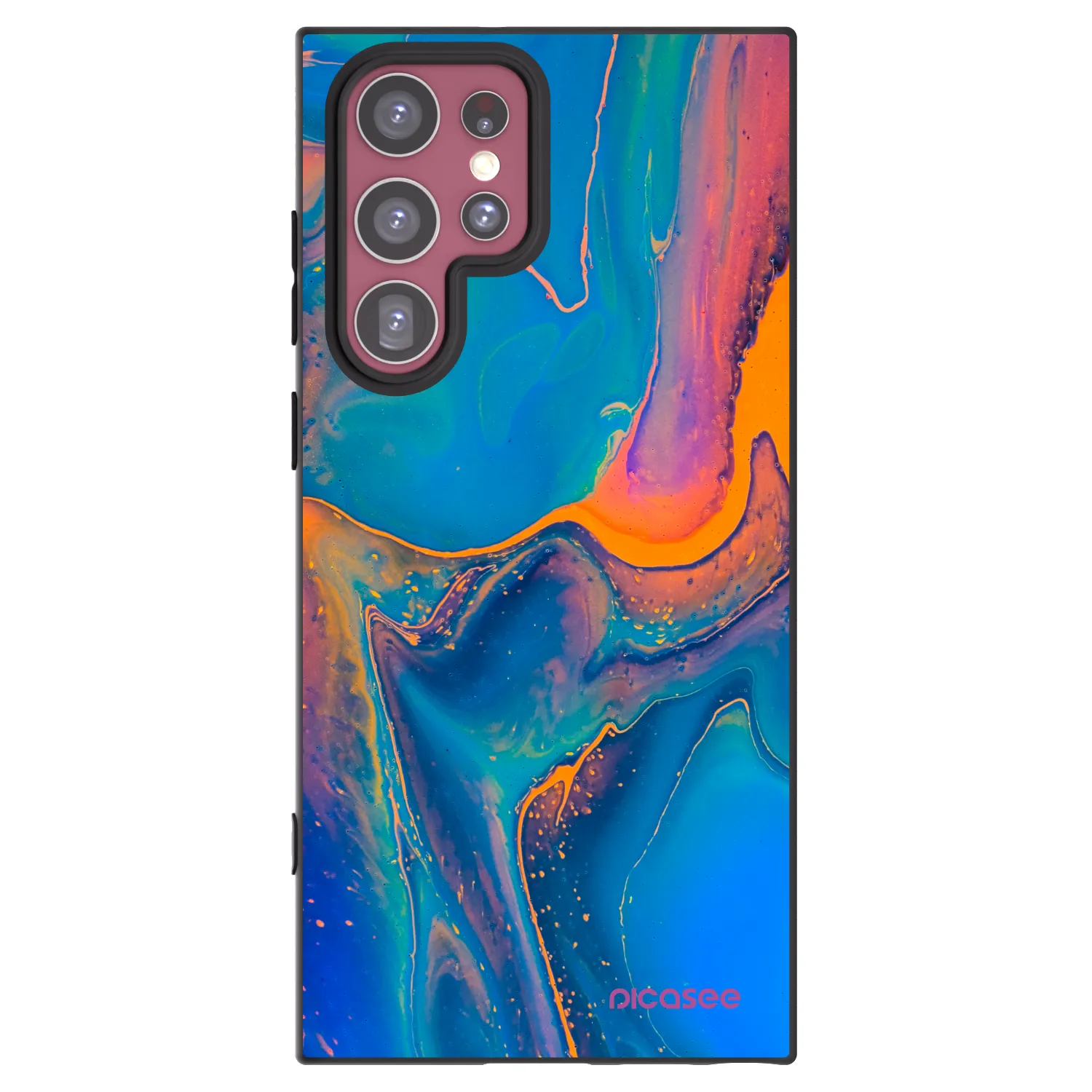 Picasee husă neagră din silicon pentru Samsung Galaxy S22 Ultra 5G - Rainbow