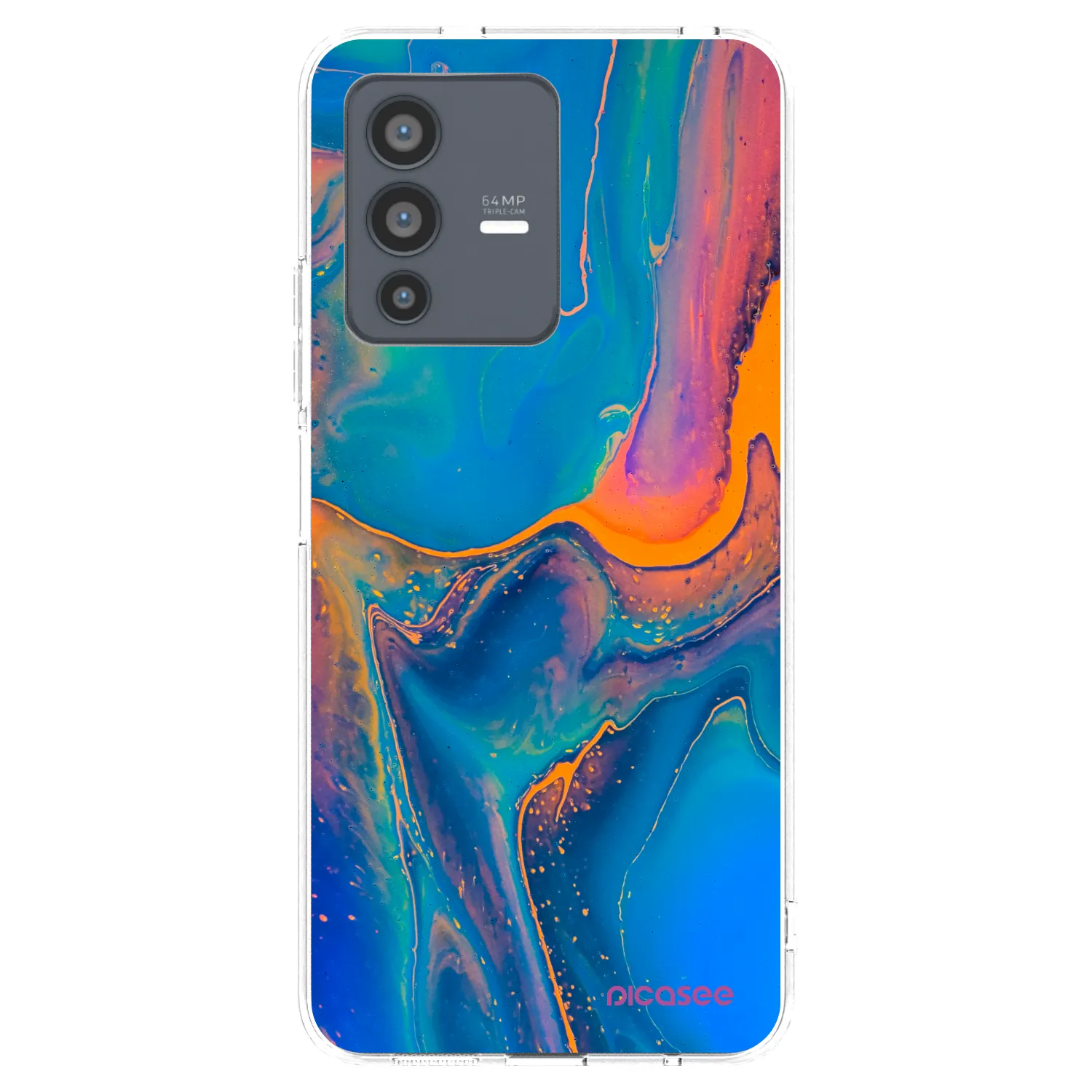 Picasee husă transparentă din silicon pentru Vivo V23 5G - Rainbow