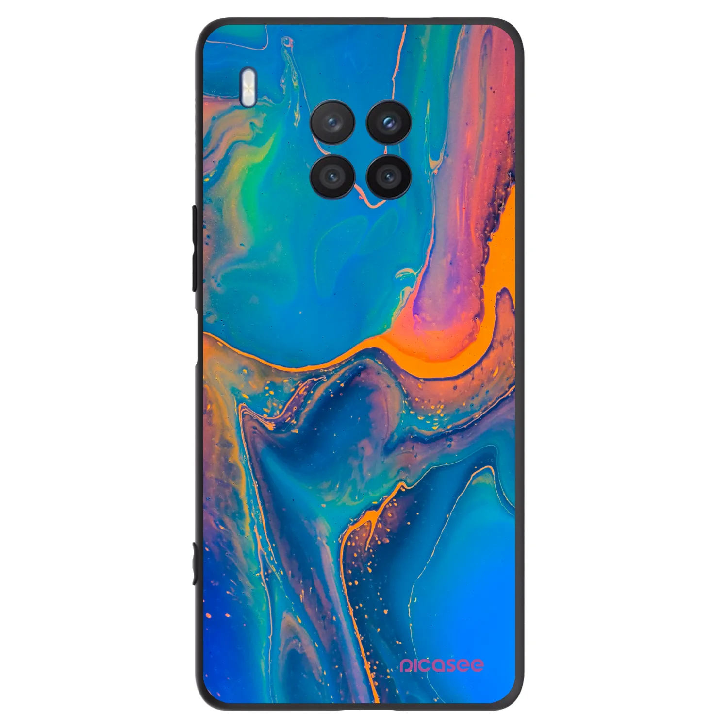 Picasee husă neagră din silicon pentru Honor 50 Lite - Rainbow