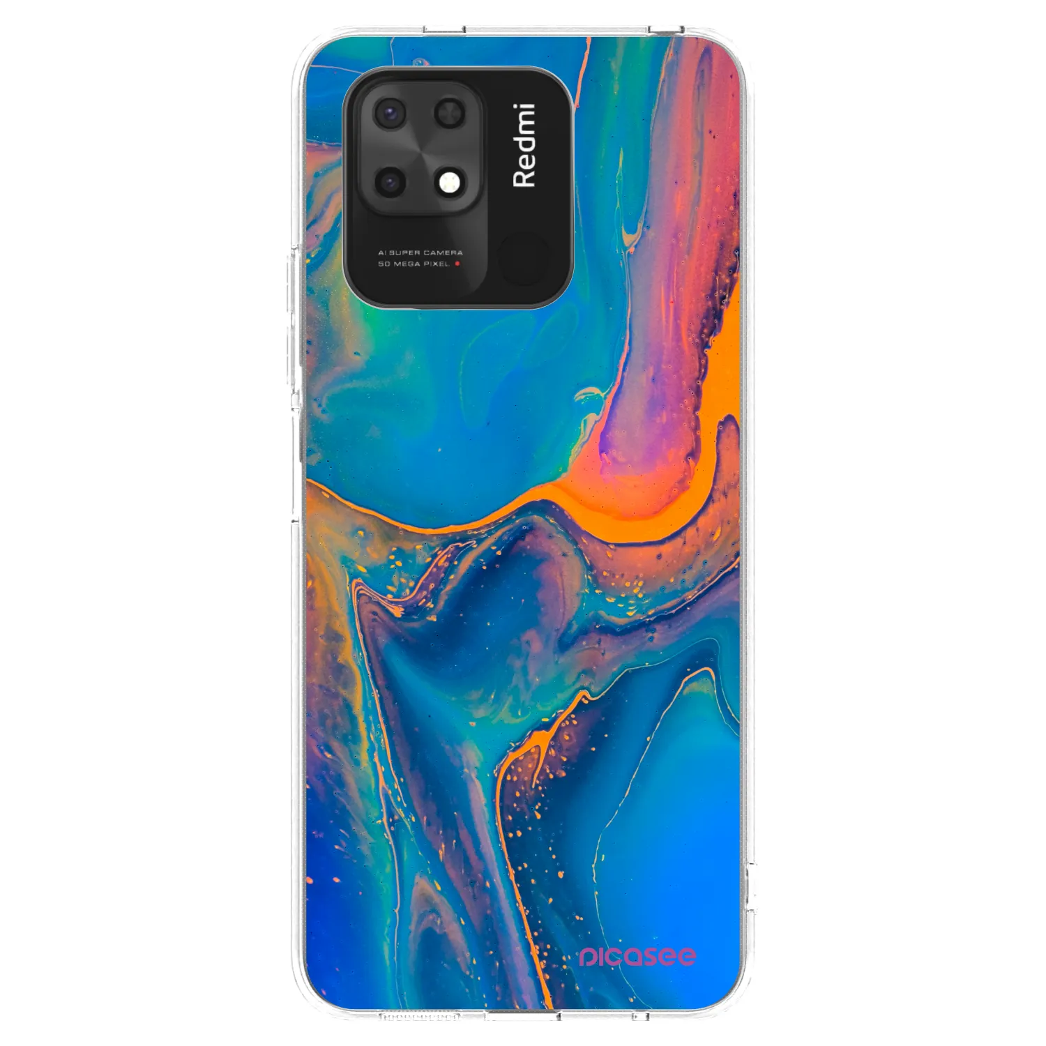 Picasee husă transparentă din silicon pentru Xiaomi Redmi 10C - Rainbow