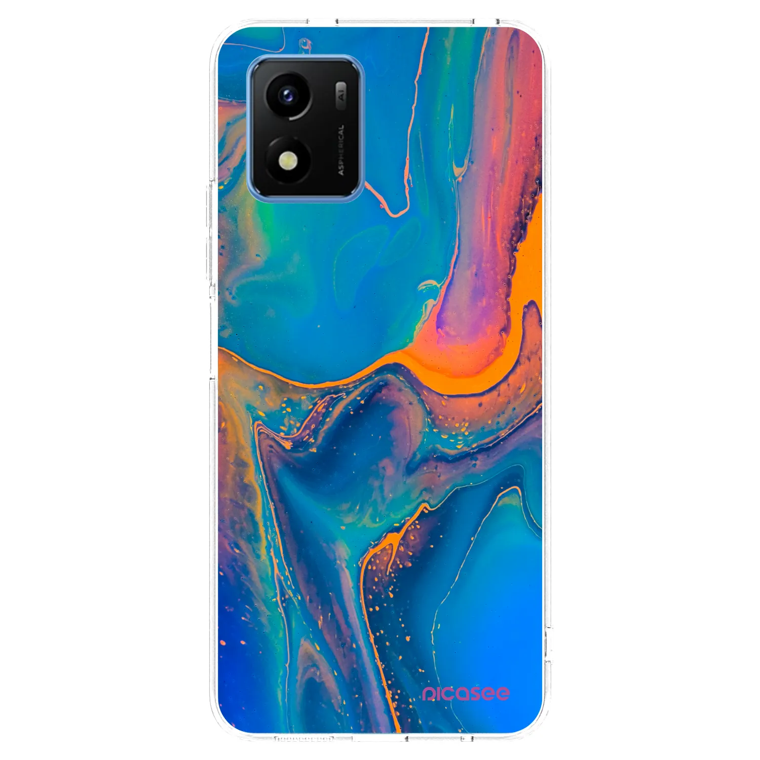 Picasee husă transparentă din silicon pentru Vivo Y01 - Rainbow