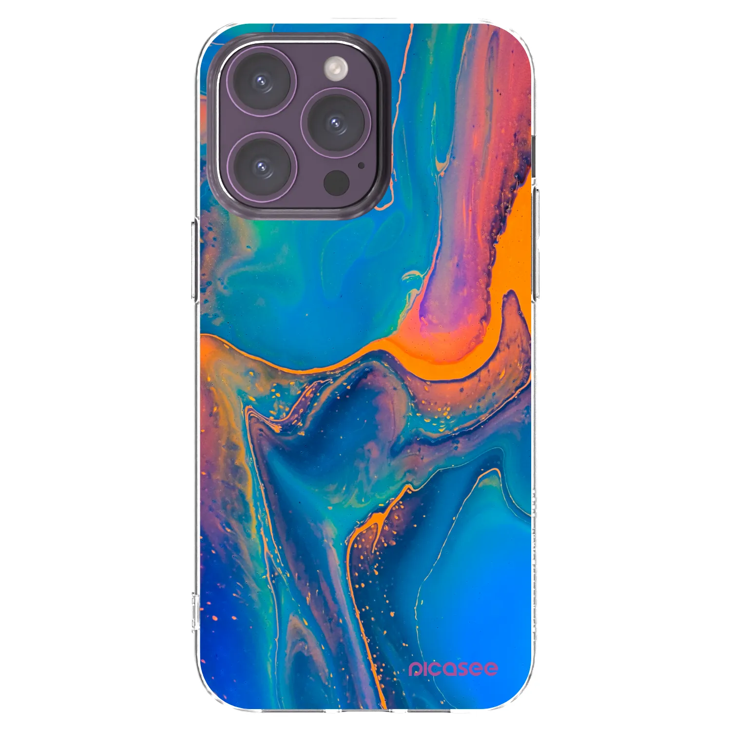 Picasee husă transparentă din silicon pentru Apple iPhone 14 Pro Max - Rainbow