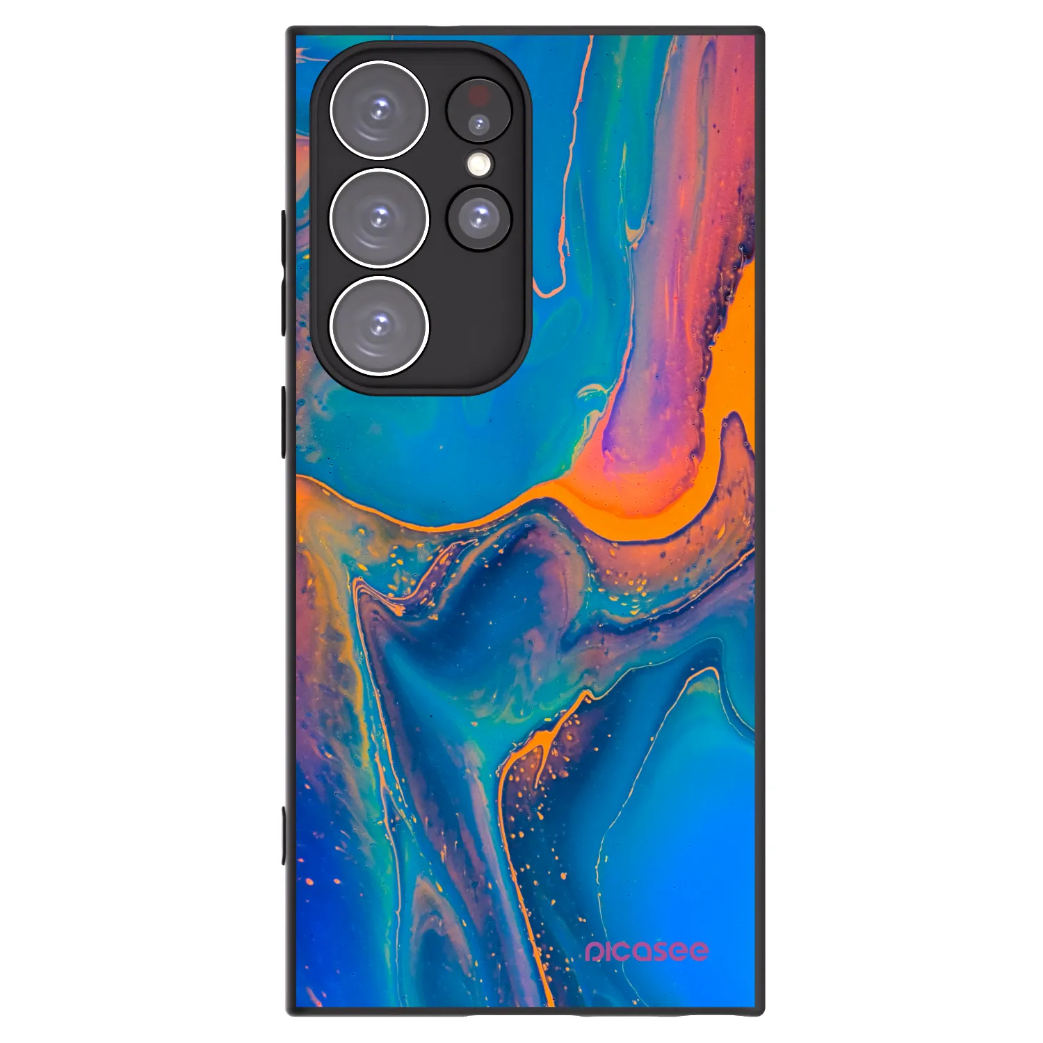 Picasee husă neagră din silicon pentru Samsung Galaxy S23 Ultra 5G - Rainbow