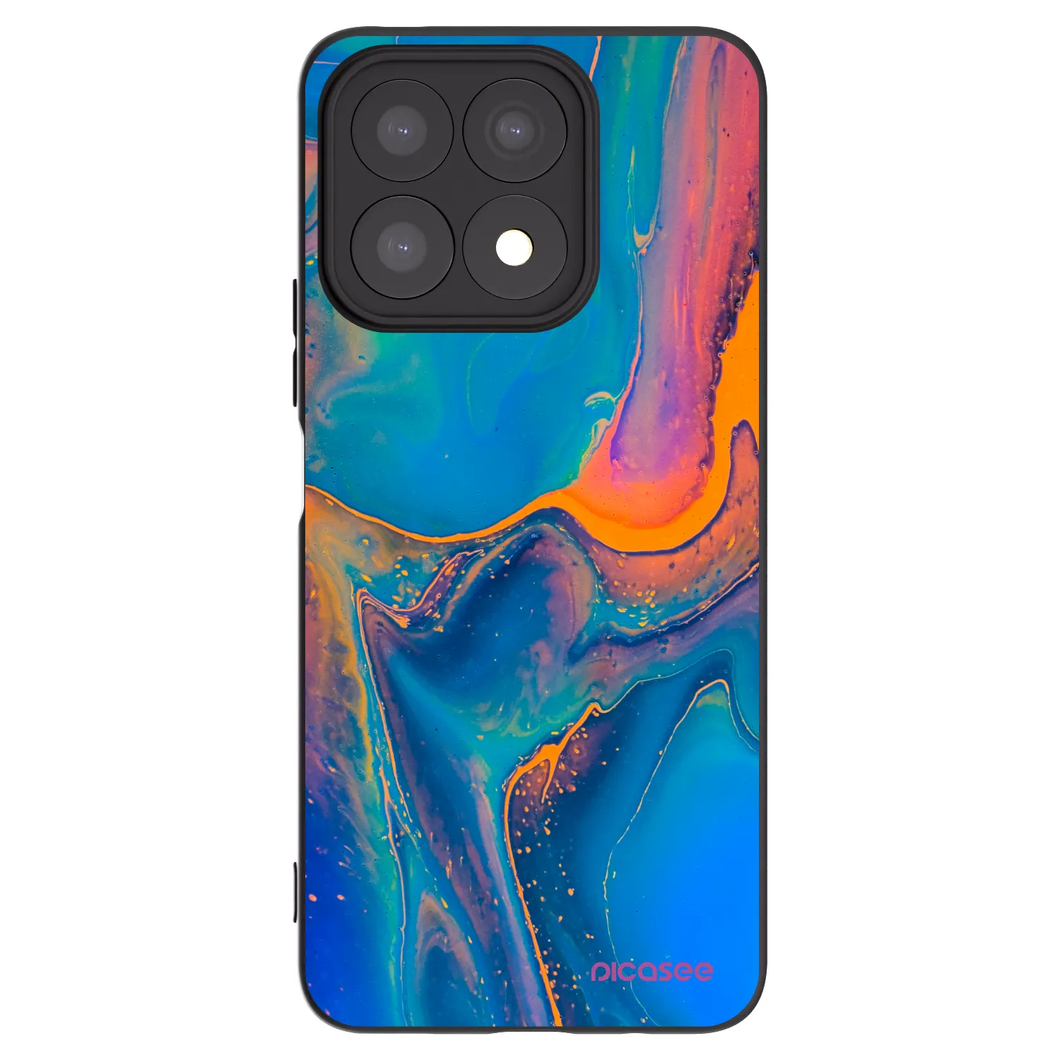 Picasee husă neagră din silicon pentru Honor X8a - Rainbow