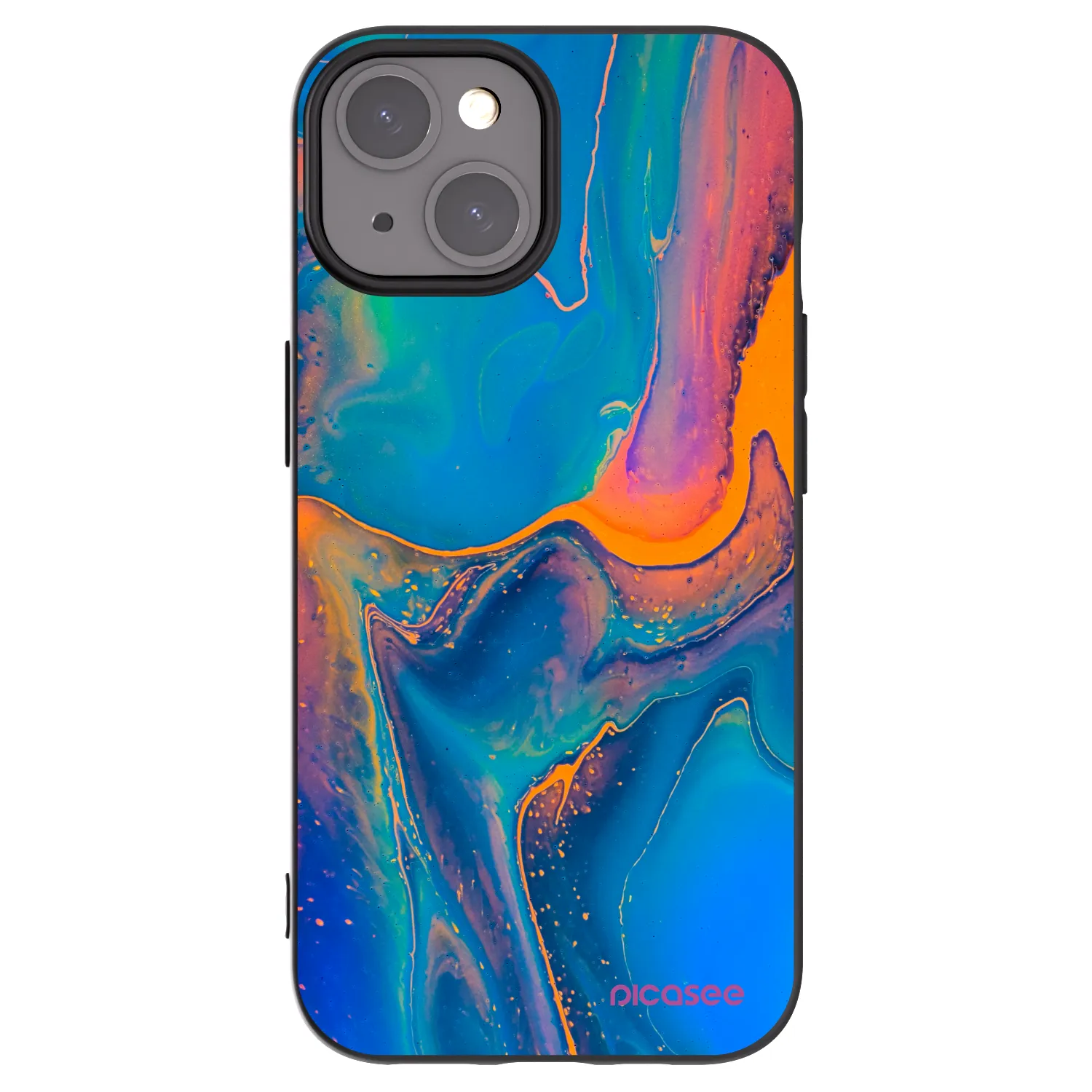 Picasee husă neagră din silicon pentru Apple iPhone 15 - Rainbow