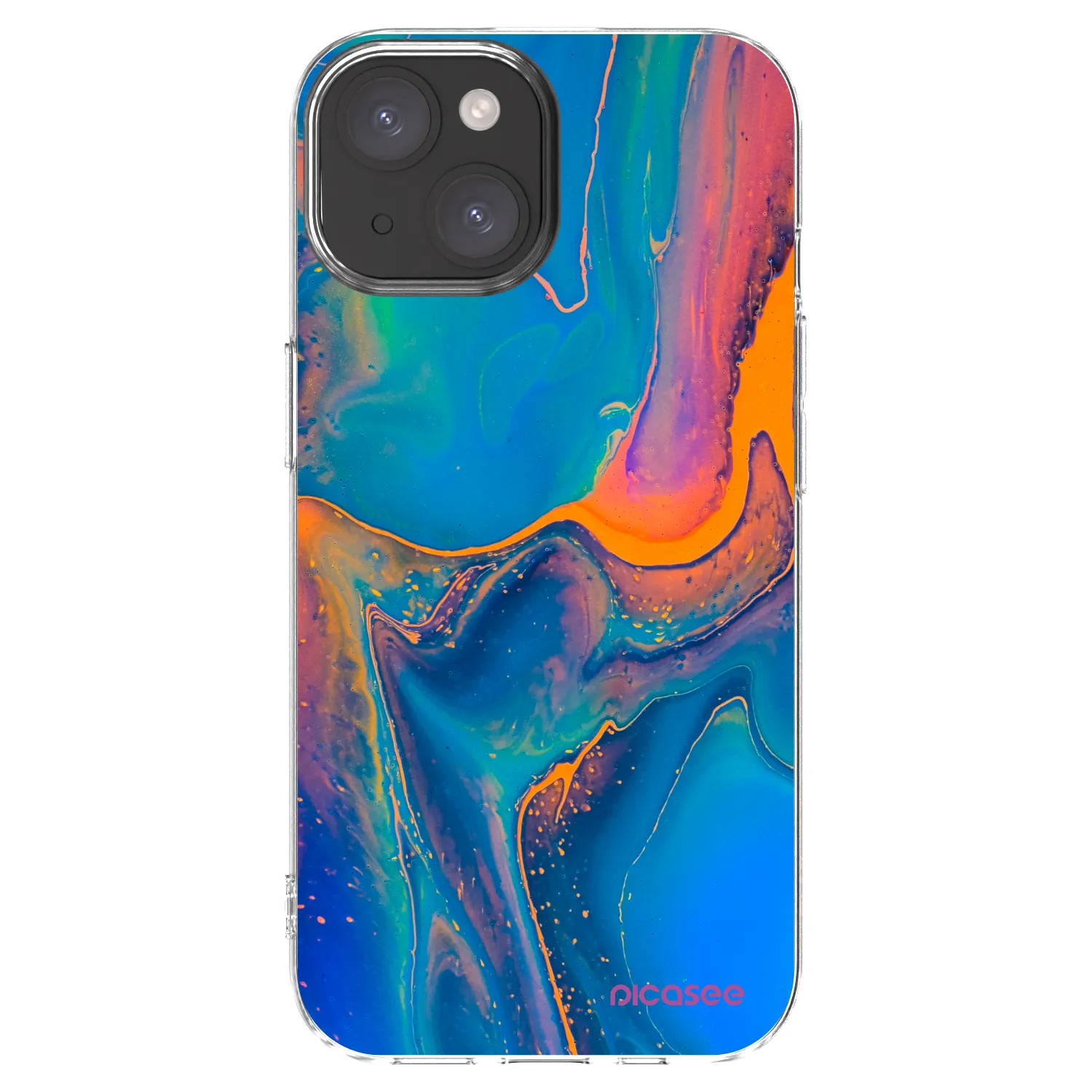 Picasee husă transparentă din silicon pentru Apple iPhone 15 - Rainbow
