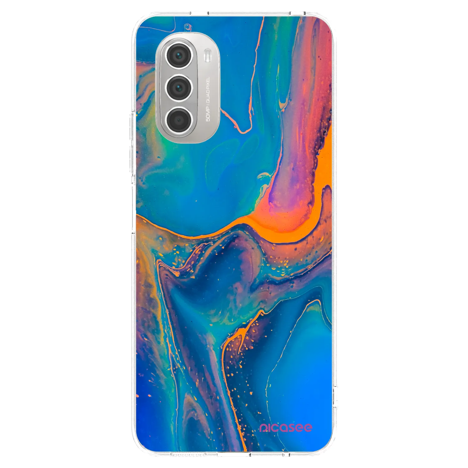 Picasee husă transparentă din silicon pentru Motorola Moto G51 - Rainbow