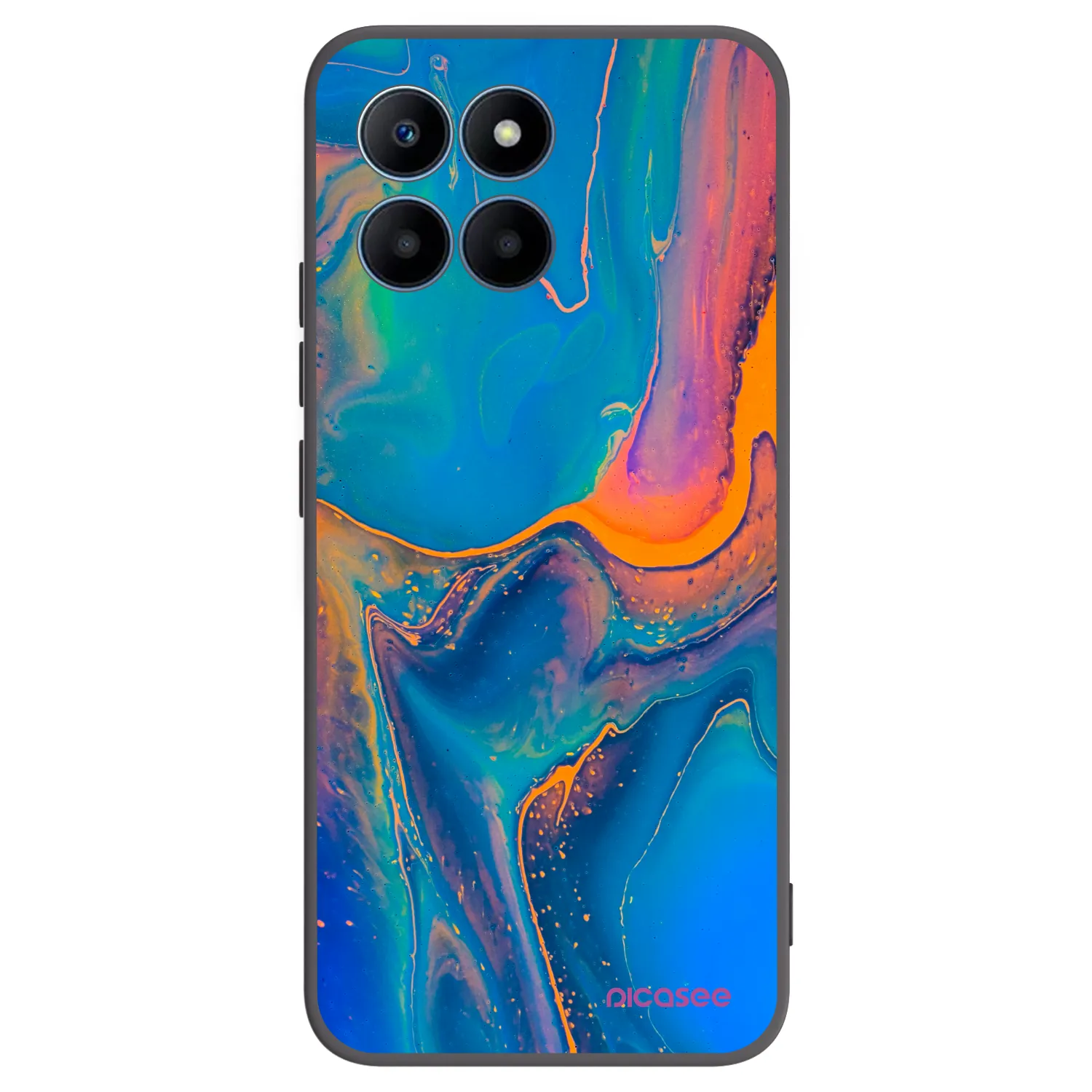 Picasee husă neagră din silicon pentru Honor 70 Lite - Rainbow