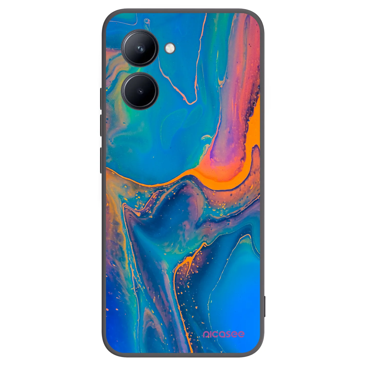 Picasee husă neagră din silicon pentru Realme C33 (2023) - Rainbow