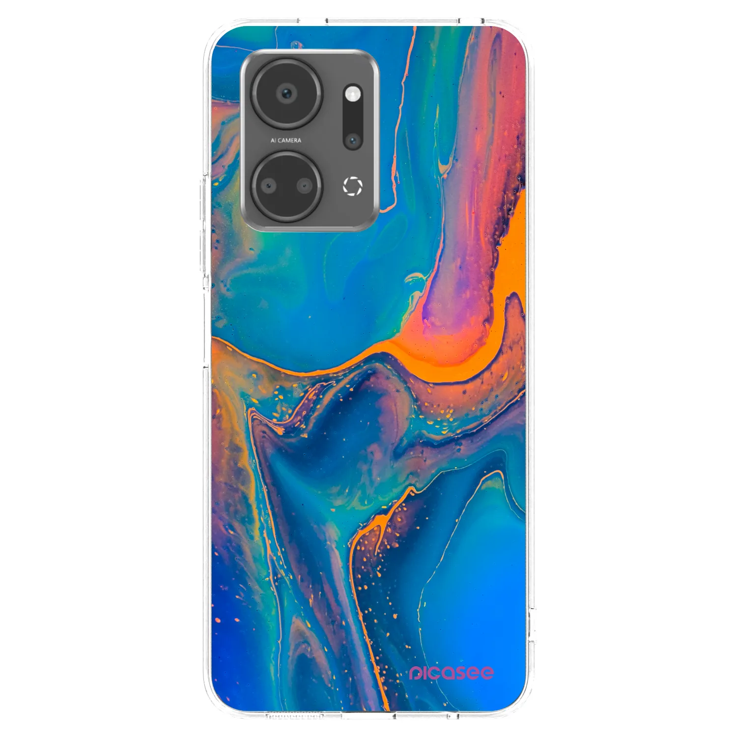 Picasee husă transparentă din silicon pentru Honor X7a - Rainbow
