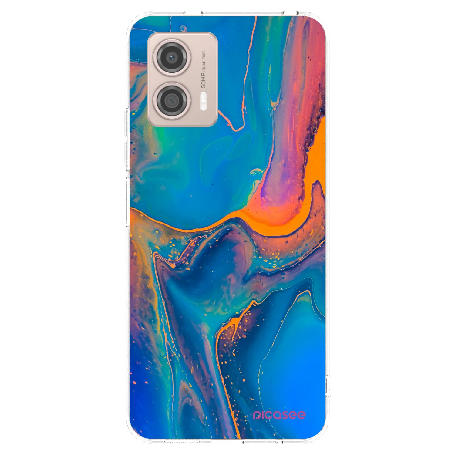 Picasee husă transparentă din silicon pentru Motorola Moto G53 5G - Rainbow
