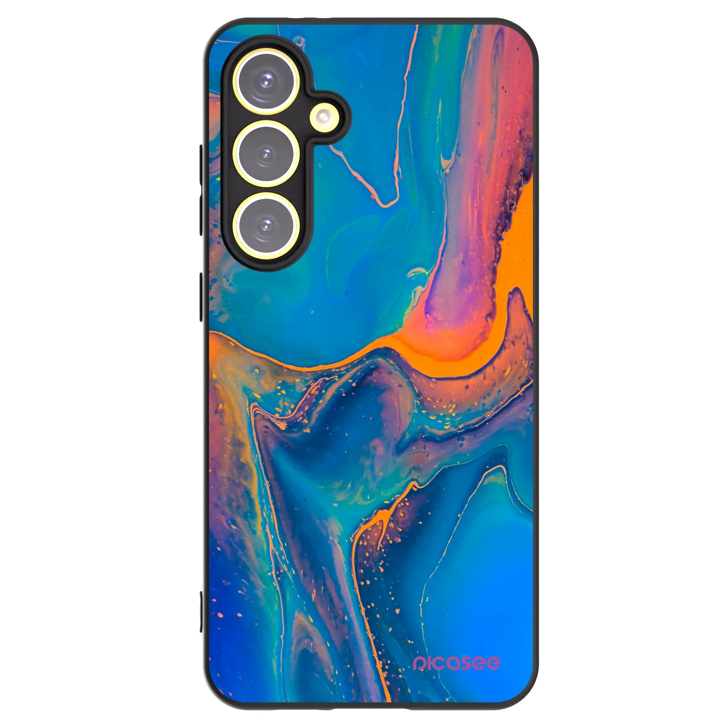 Picasee husă neagră din silicon pentru Samsung Galaxy S24 FE S721B - Rainbow