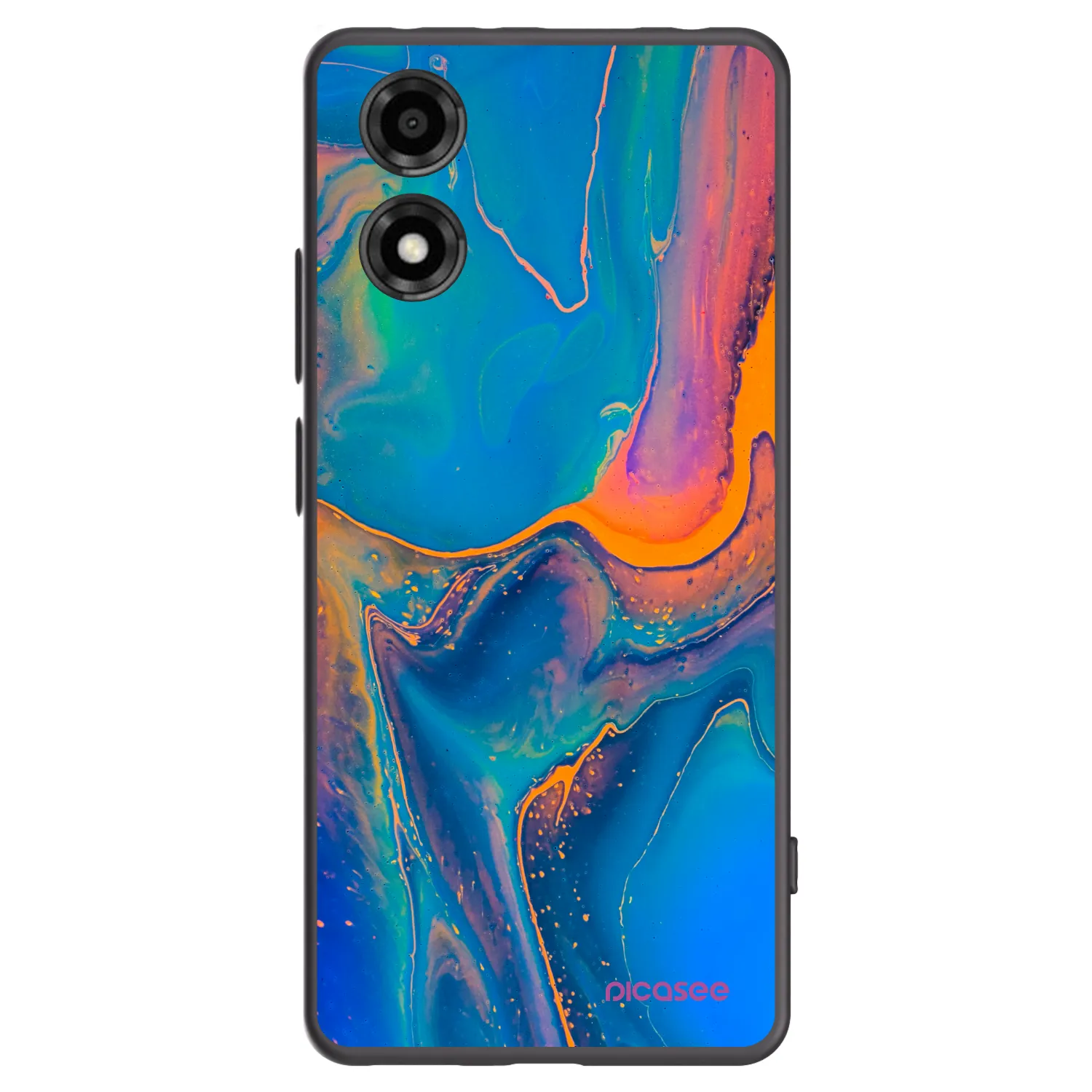 Picasee husă neagră din silicon pentru Motorola Moto E14 - Rainbow