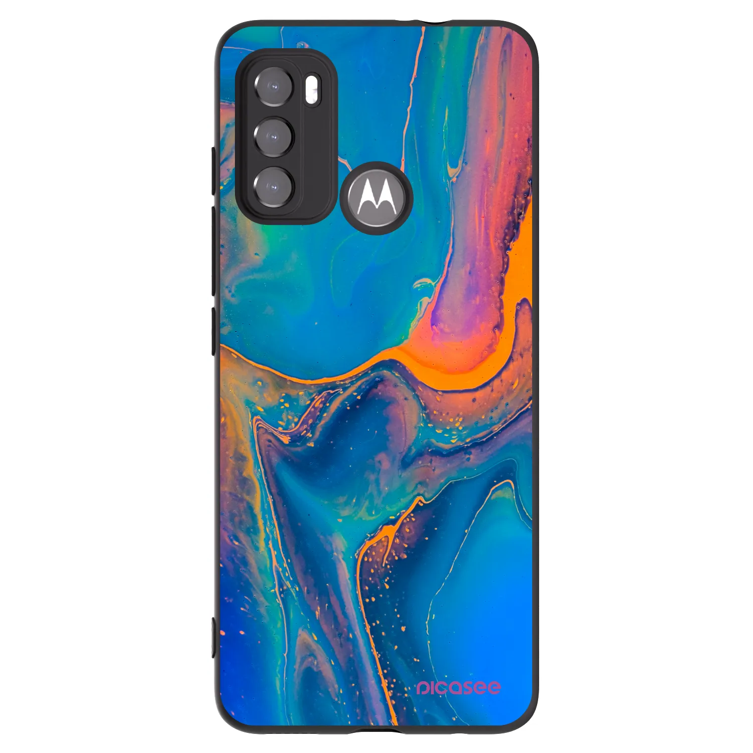 Picasee husă neagră din silicon pentru Motorola Edge 60 5G - Rainbow