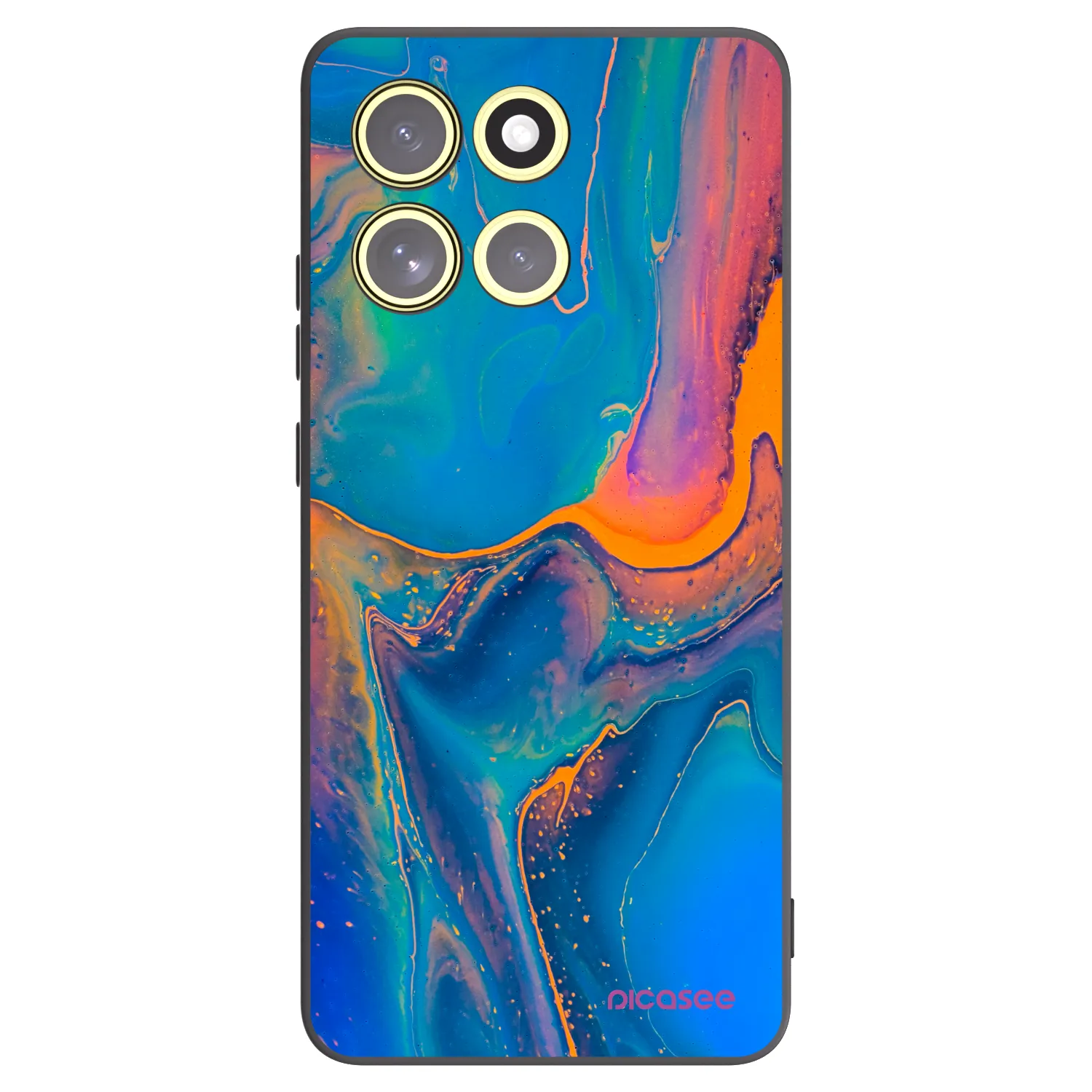 Picasee husă neagră din silicon pentru Motorola Moto G86 Power 5G - Rainbow