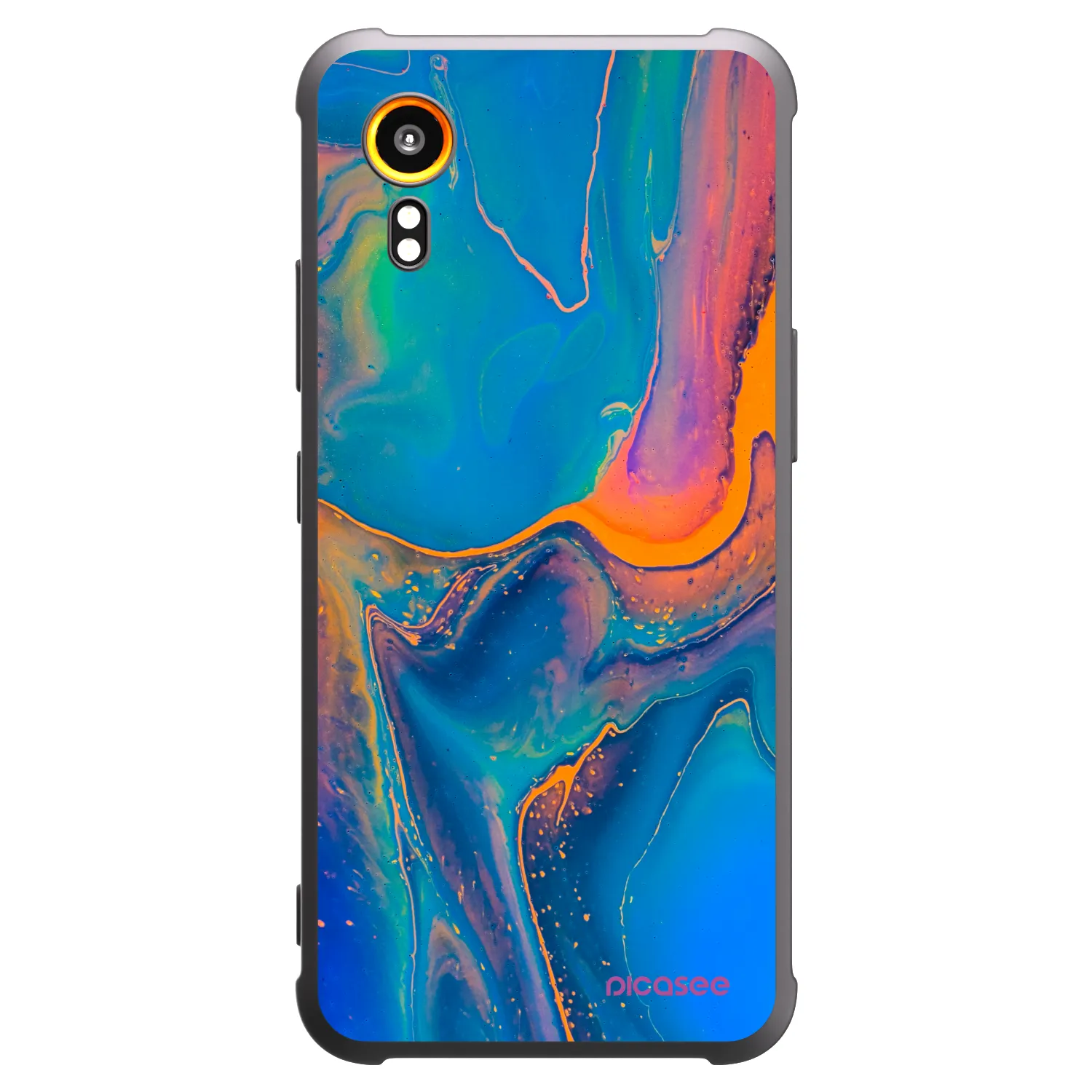 Picasee husă neagră din silicon pentru Samsung Galaxy Xcover 7 - Rainbow