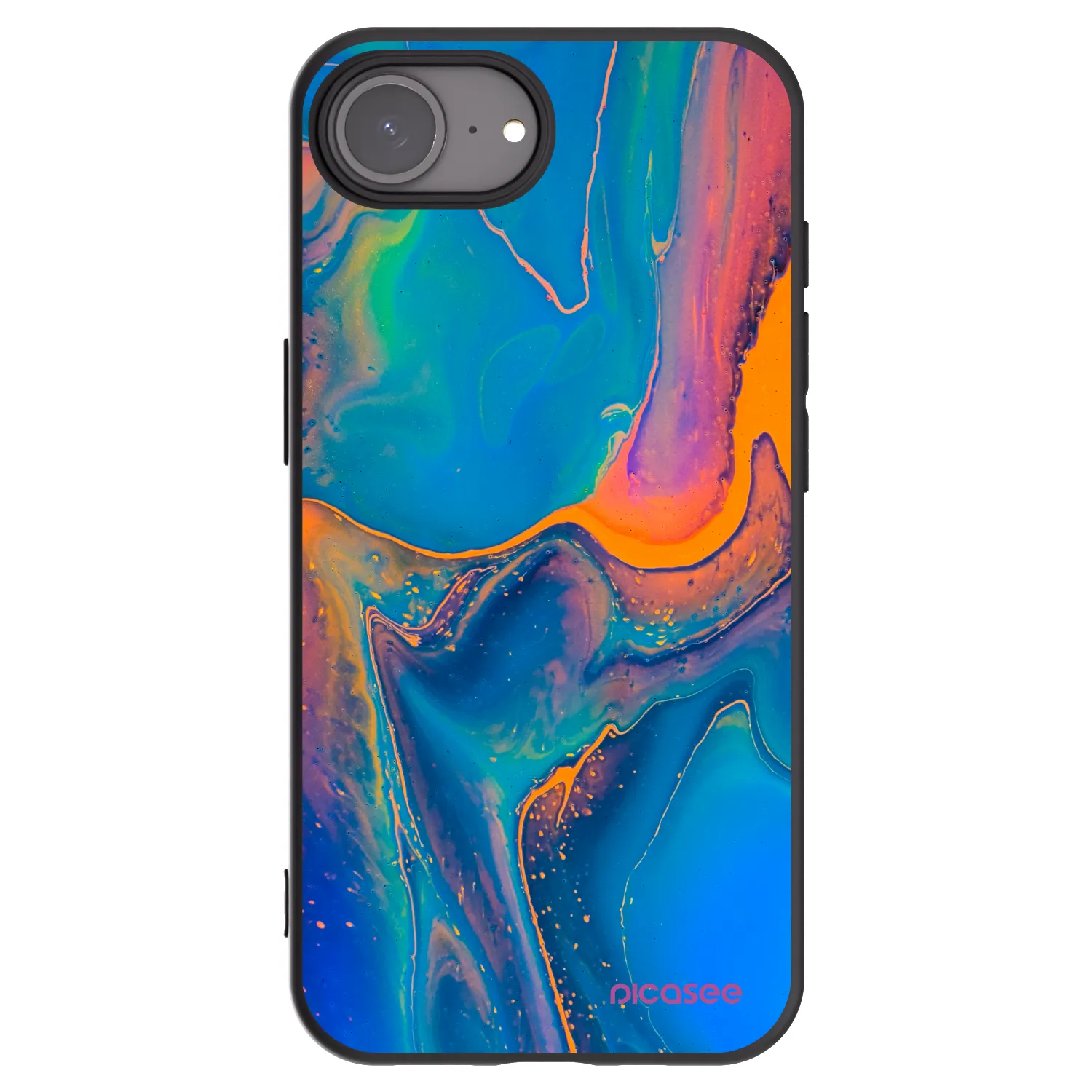 Picasee husă neagră din silicon pentru Apple iPhone 17e - Rainbow