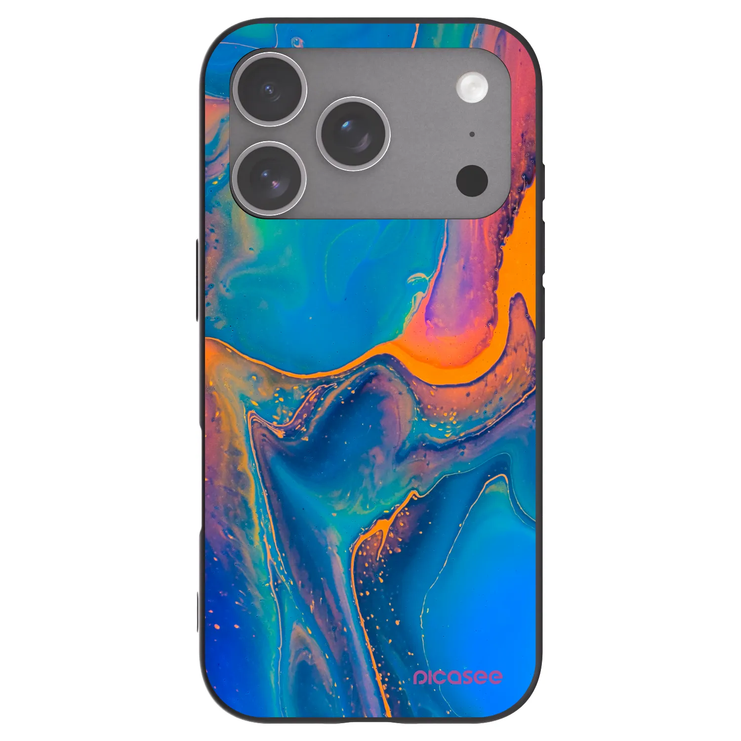 Picasee husă neagră din silicon pentru Apple iPhone 18 Pro - Rainbow